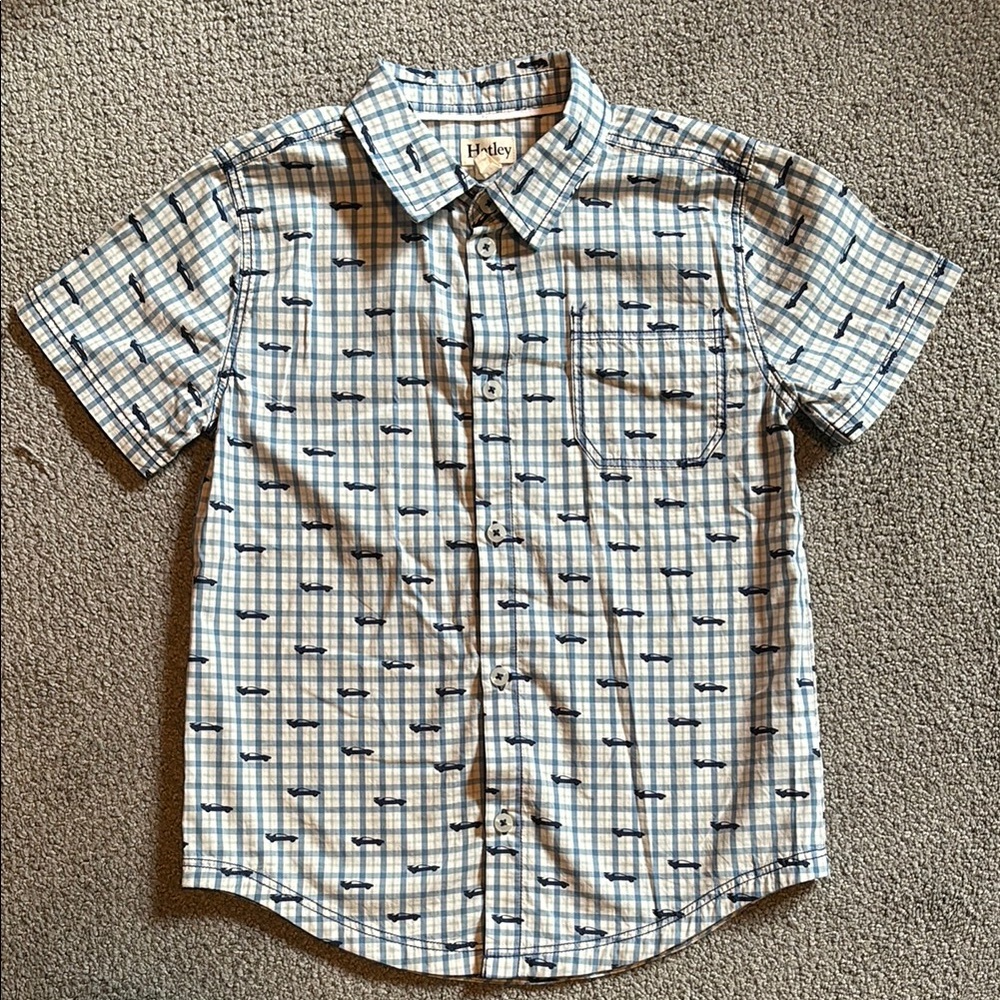 Hatley Boys Size 7 Car Button Up Shirt